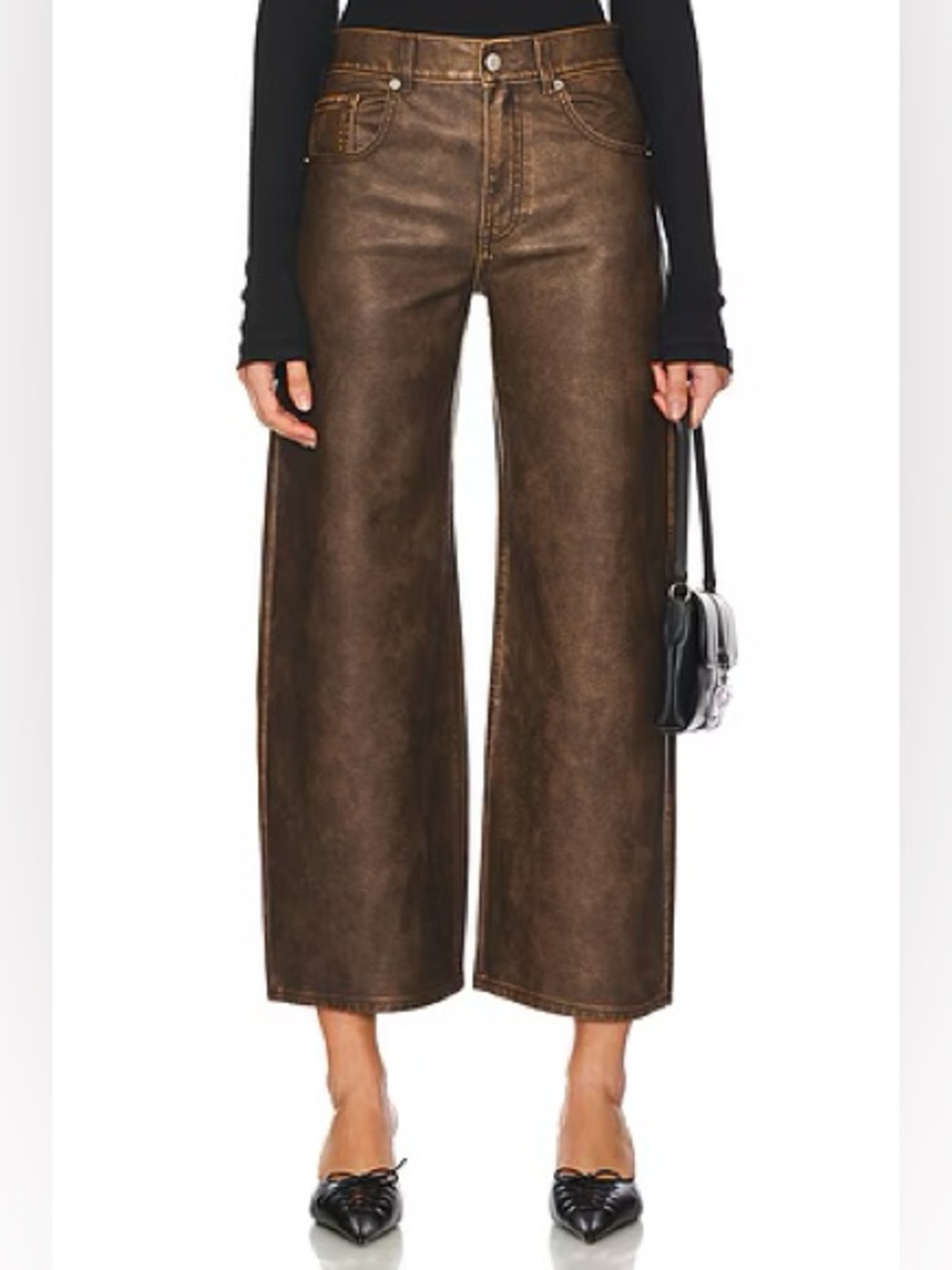 Free People We the Free Misha Barrel Vegan Brown Pants 28